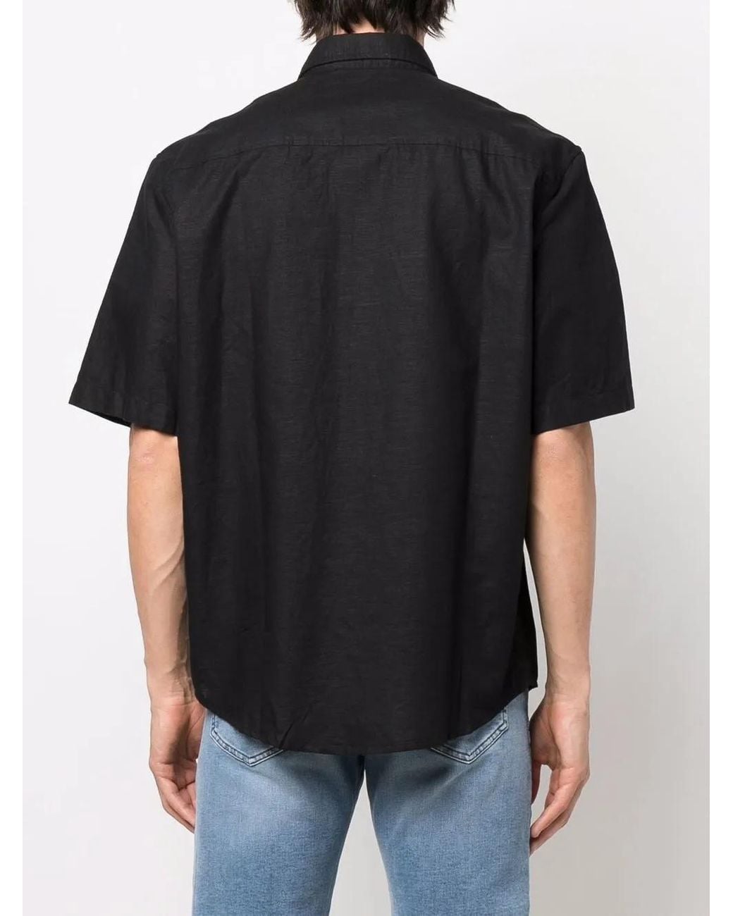 DIESEL Black Logo-Patch Short-Sleeve Shirt for men