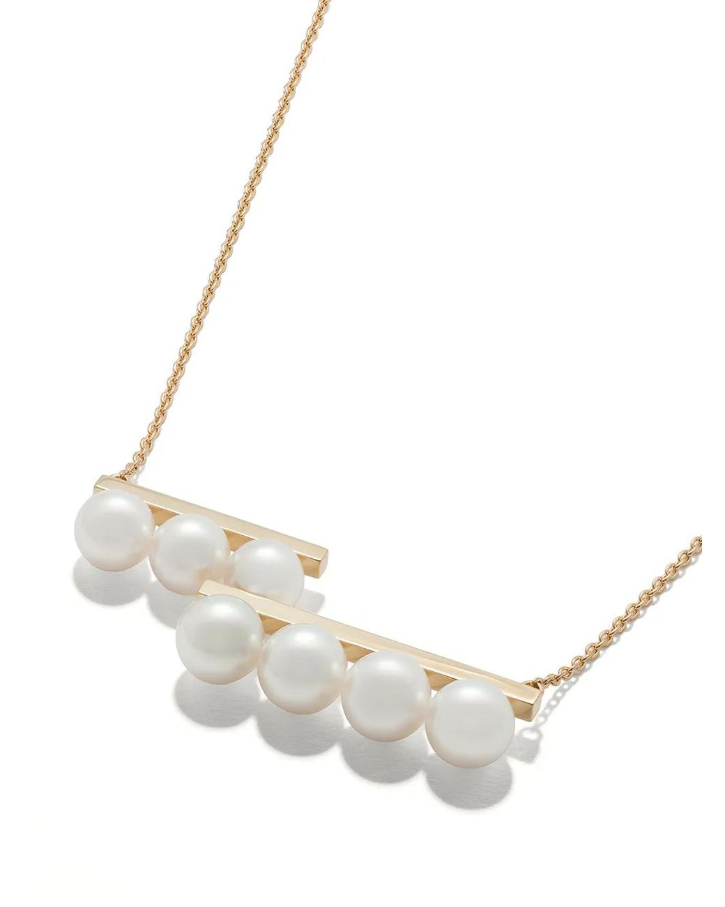 Tasaki White 18Kt Collection Line Balance Step Pearl Pendant