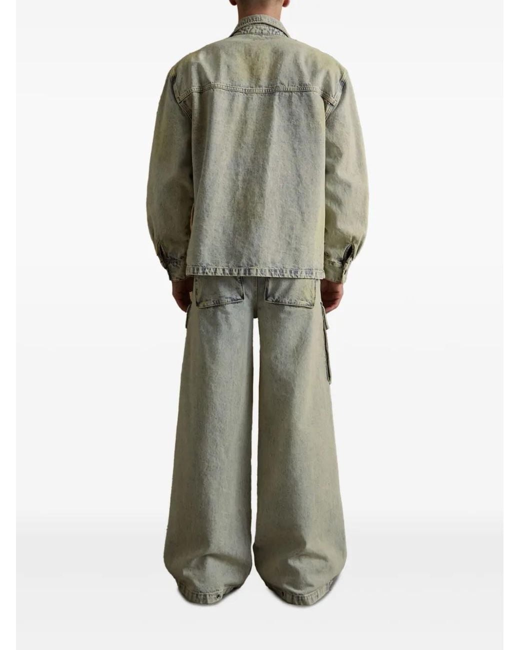 Guess Gray Bleached-Effect Denim Jacket