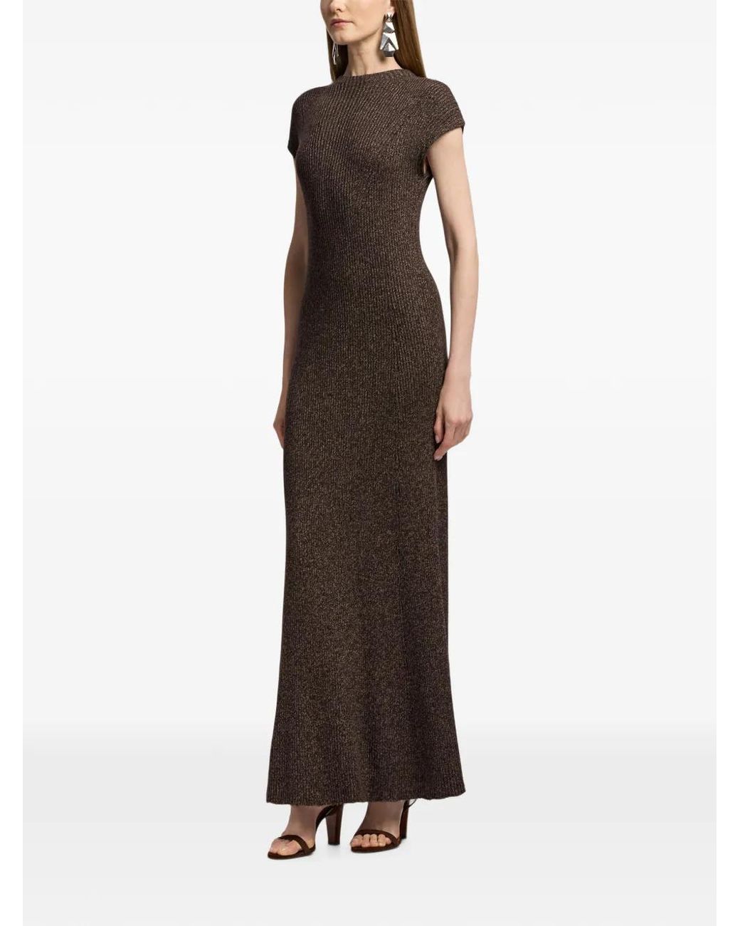 Ralph Lauren White Windi Rib-Knit Maxi Dress