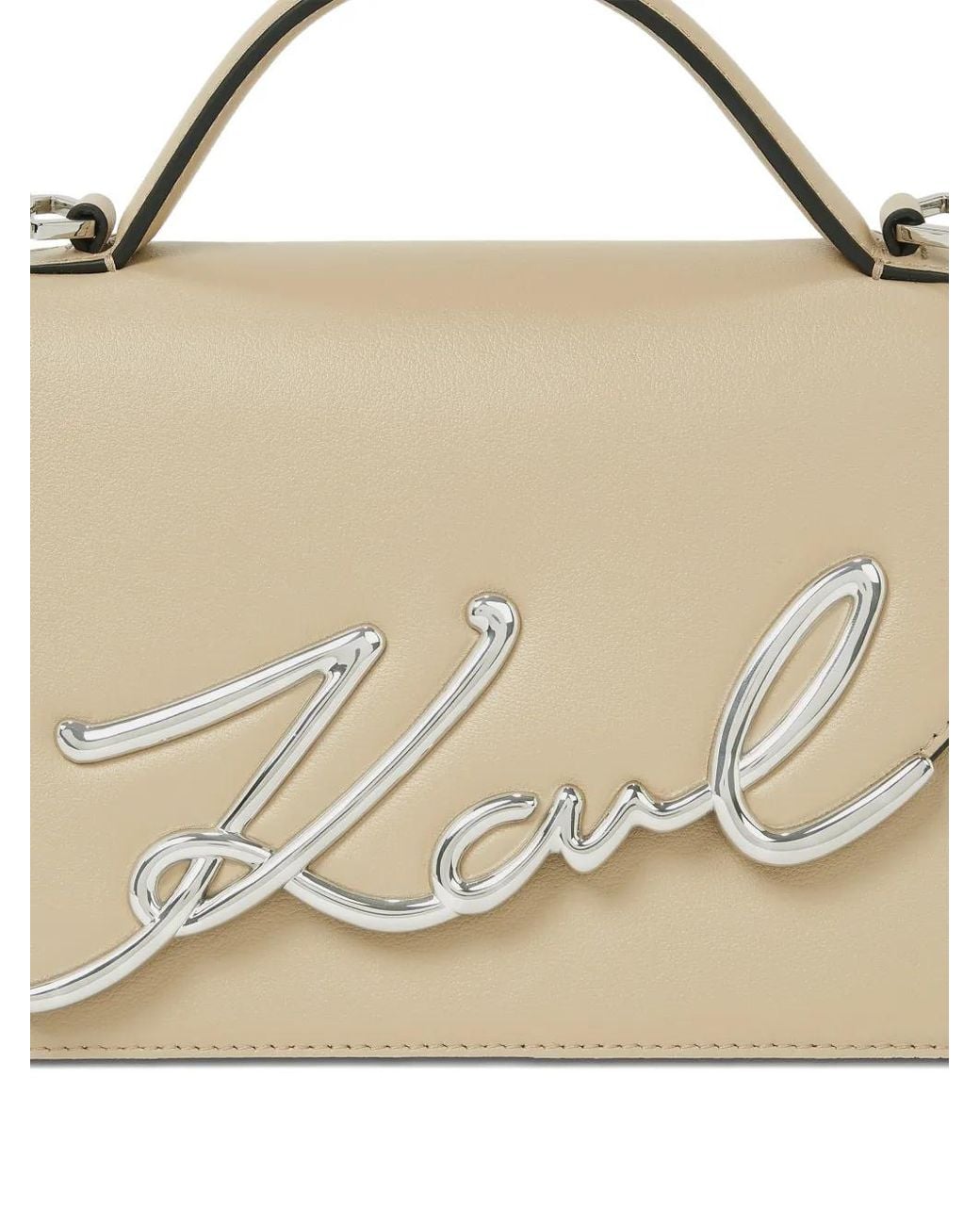 Karl Lagerfeld Metallic Medium K/Signature Cross Body Bag