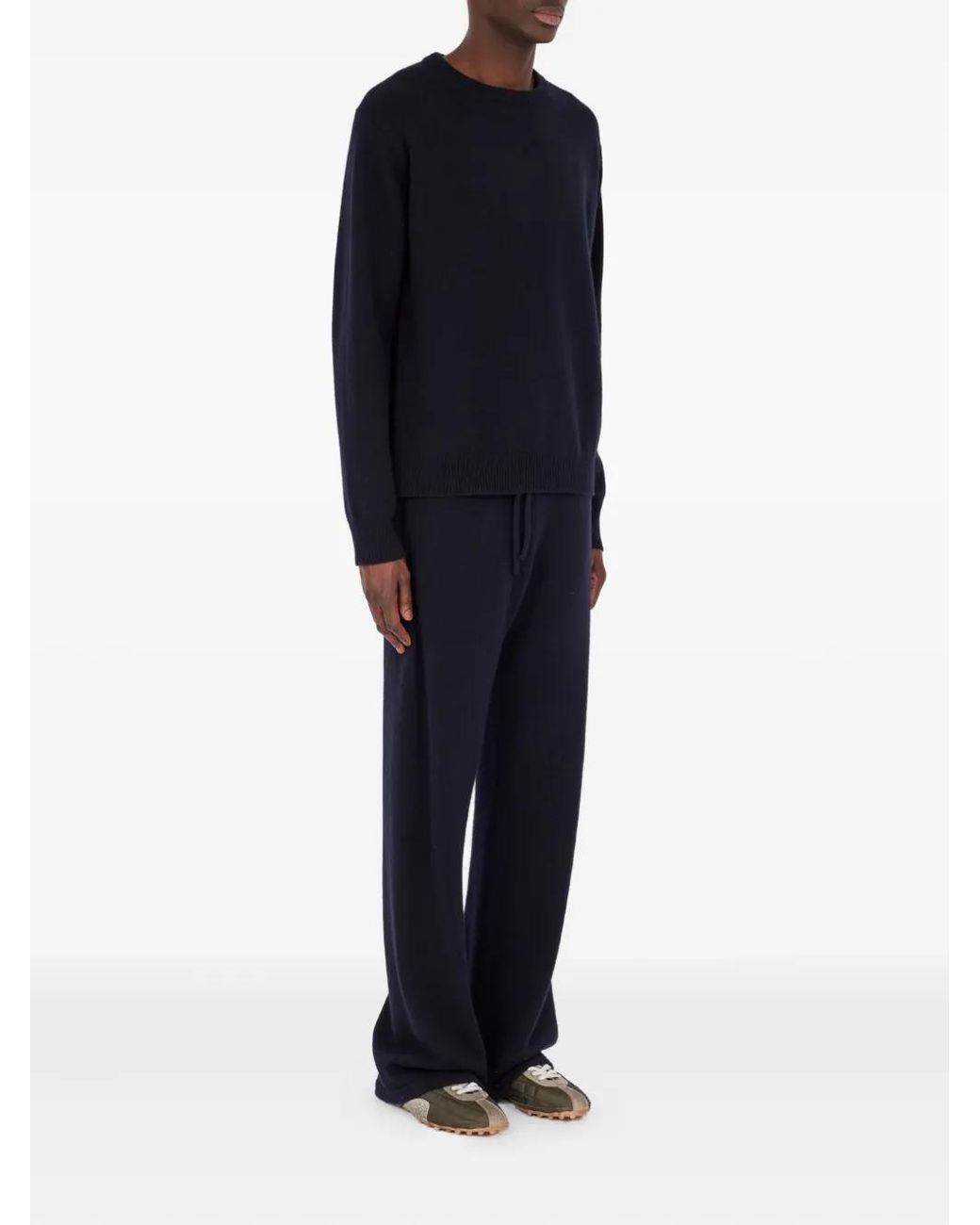 Maison Margiela Blue Crew-Neck Cashmere Sweater for men