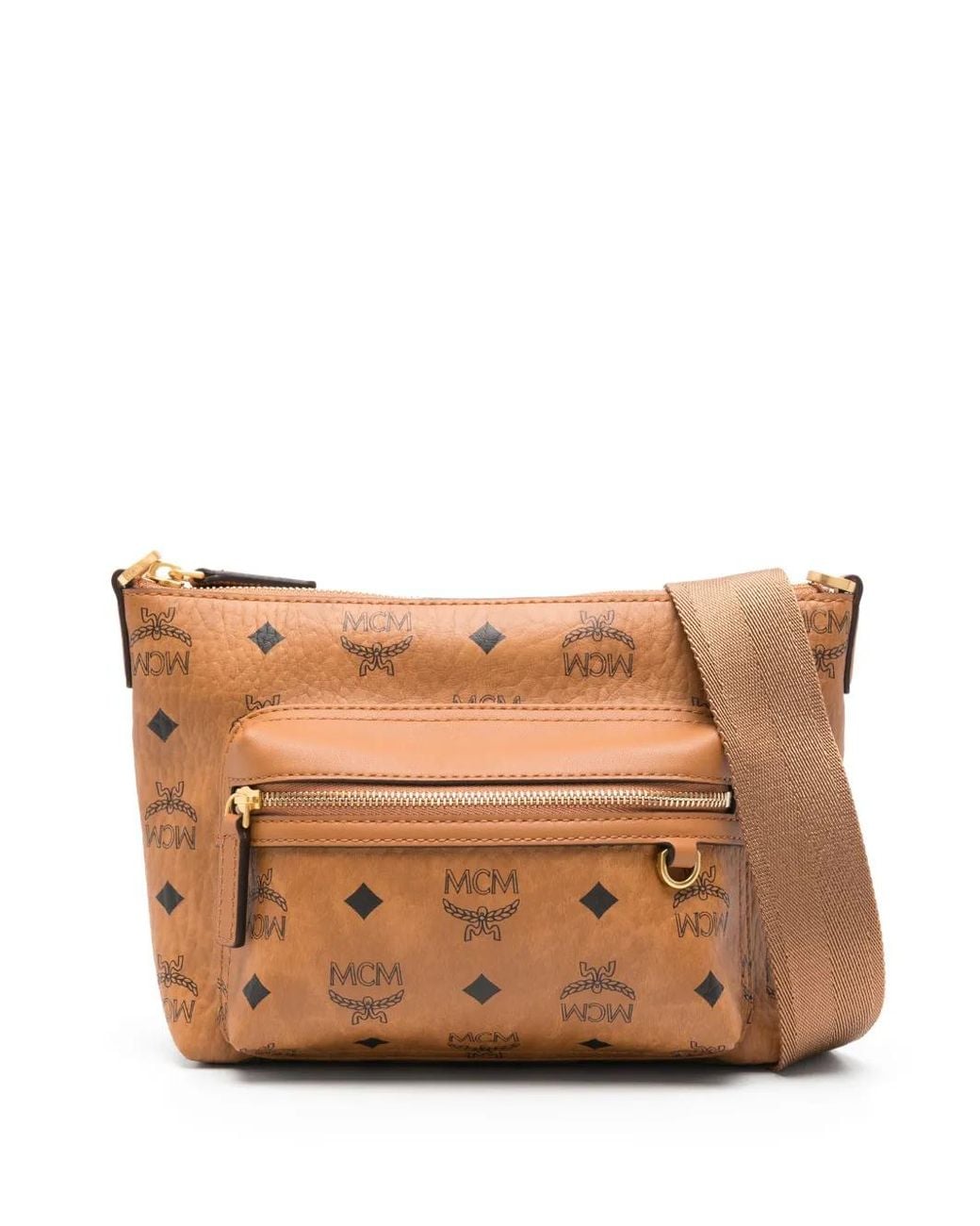 MCM Brown Small Aren Messenger Bag