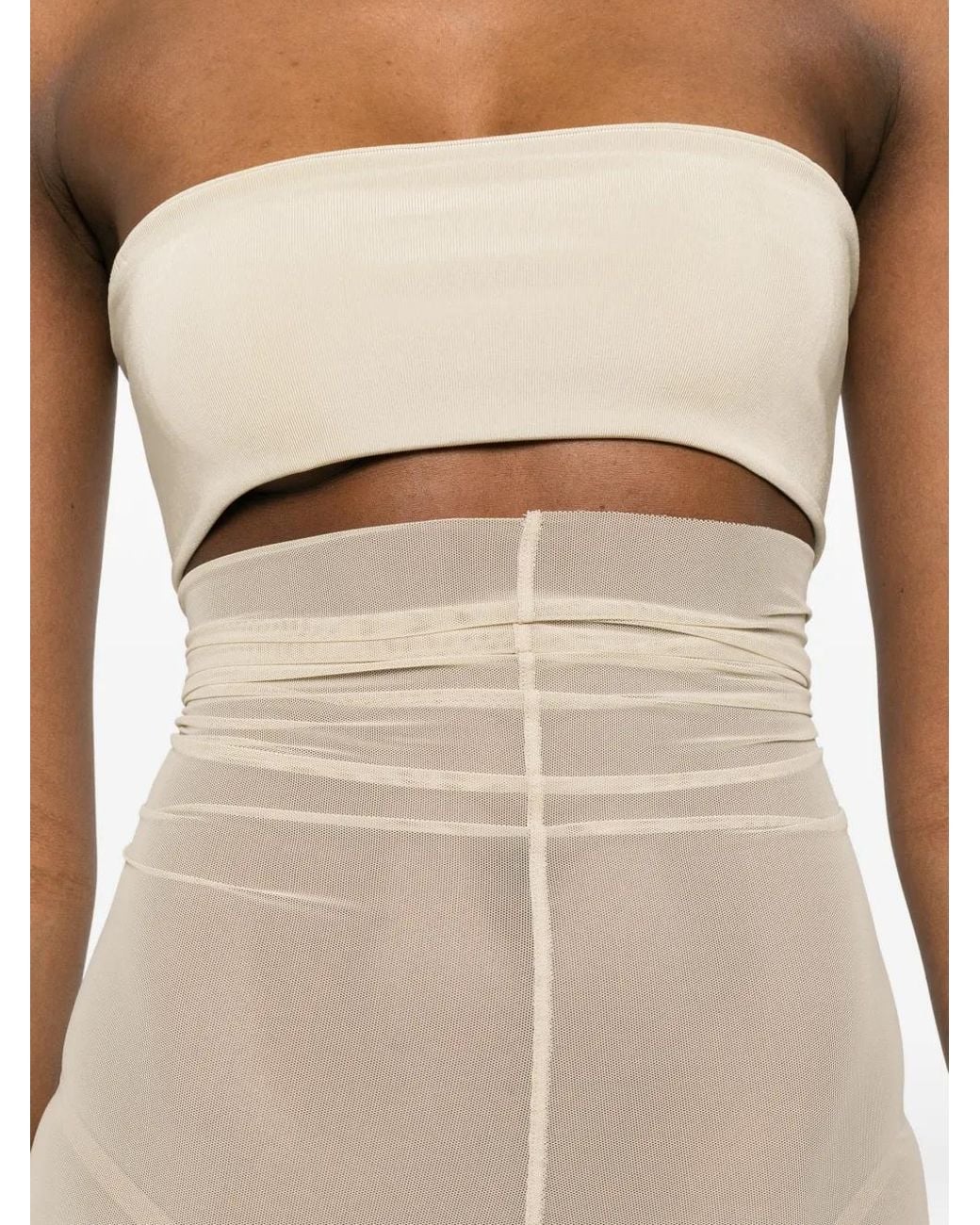 Rick Owens White Temple High-Waisted Stretch Shorts
