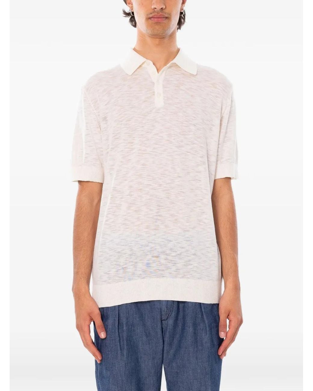 Daniele Fiesoli White Short-Sleeve Polo Shirt for men