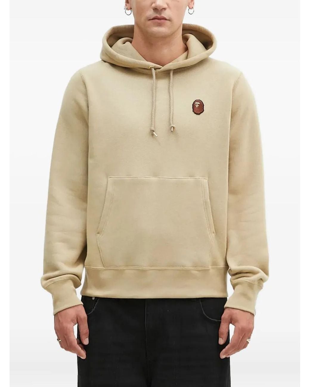 A Bathing Ape Natural Logo-Patch Hoodie for men