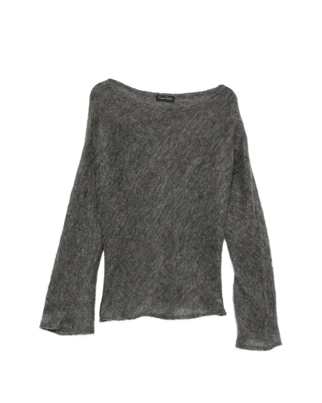 Carine Gilson Gray Mohair Long-Sleeve Sweater