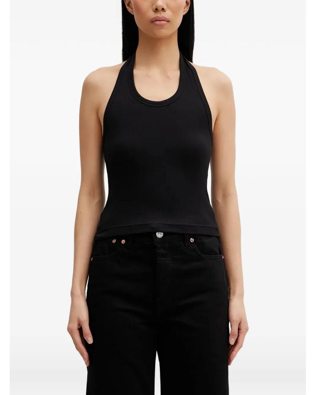 Vetements Black Halterneck Sleeveless Top