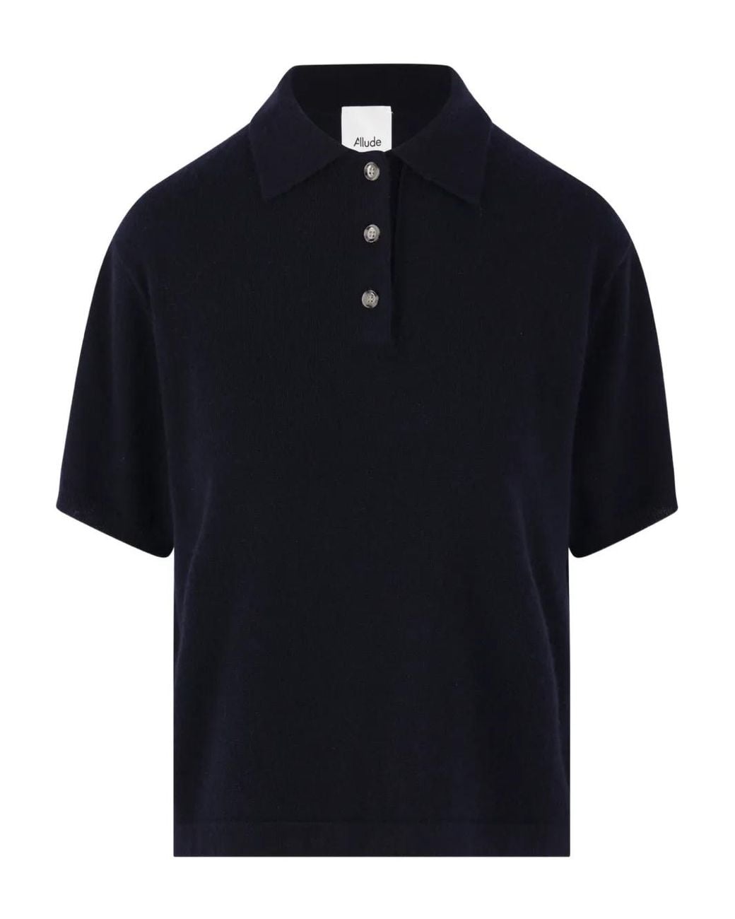 Allude Blue Three-Button Polo Shirt