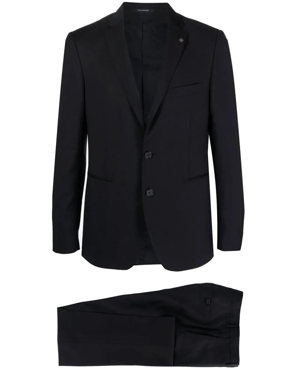 Tagliatore Blue Single-Breasted Virgin-Wool Suit for men