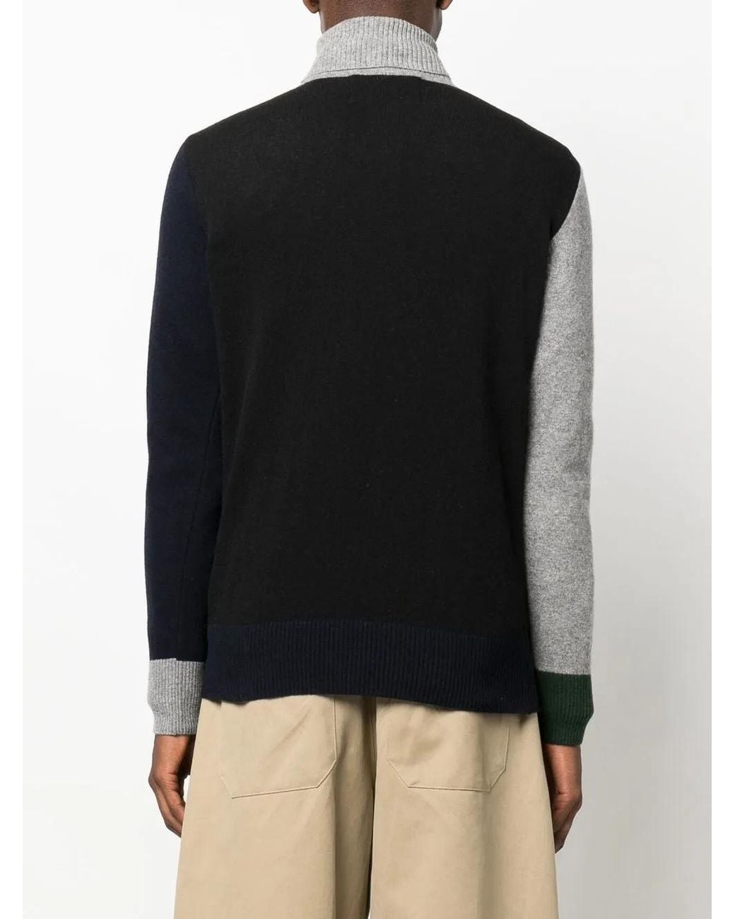 The Power for the People Black High-Neck Wool Jumper for men