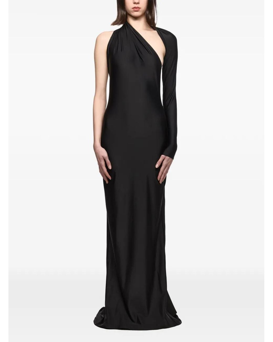 Atu Body Couture Black One-Shoulder Cut-Out Maxi Dress