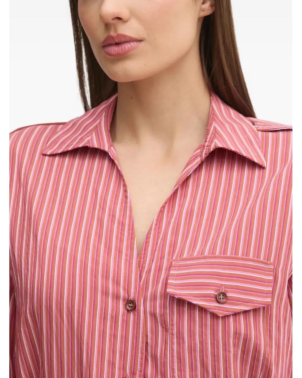 La Petite Francaise Pink Charles Striped Pocket Shirt