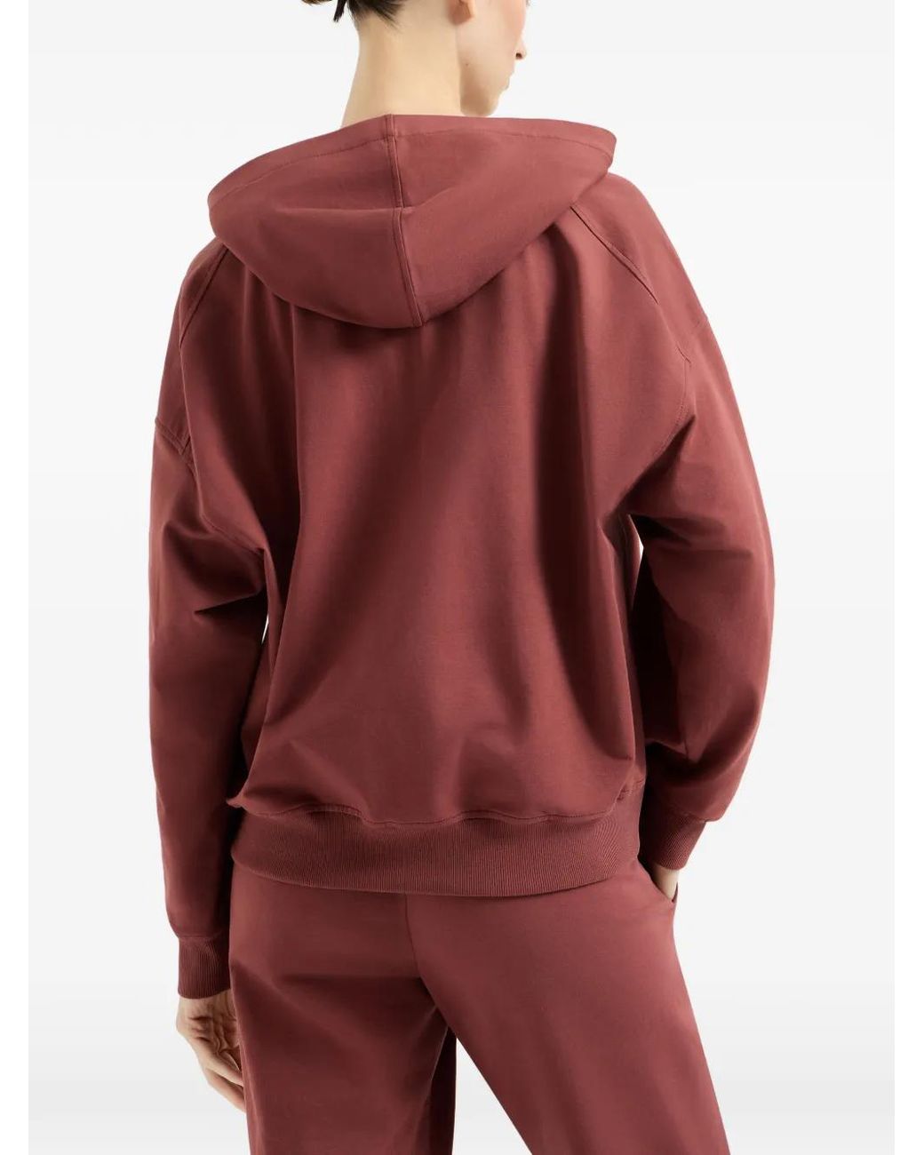 Brunello Cucinelli Red Zip Hooded Jacket