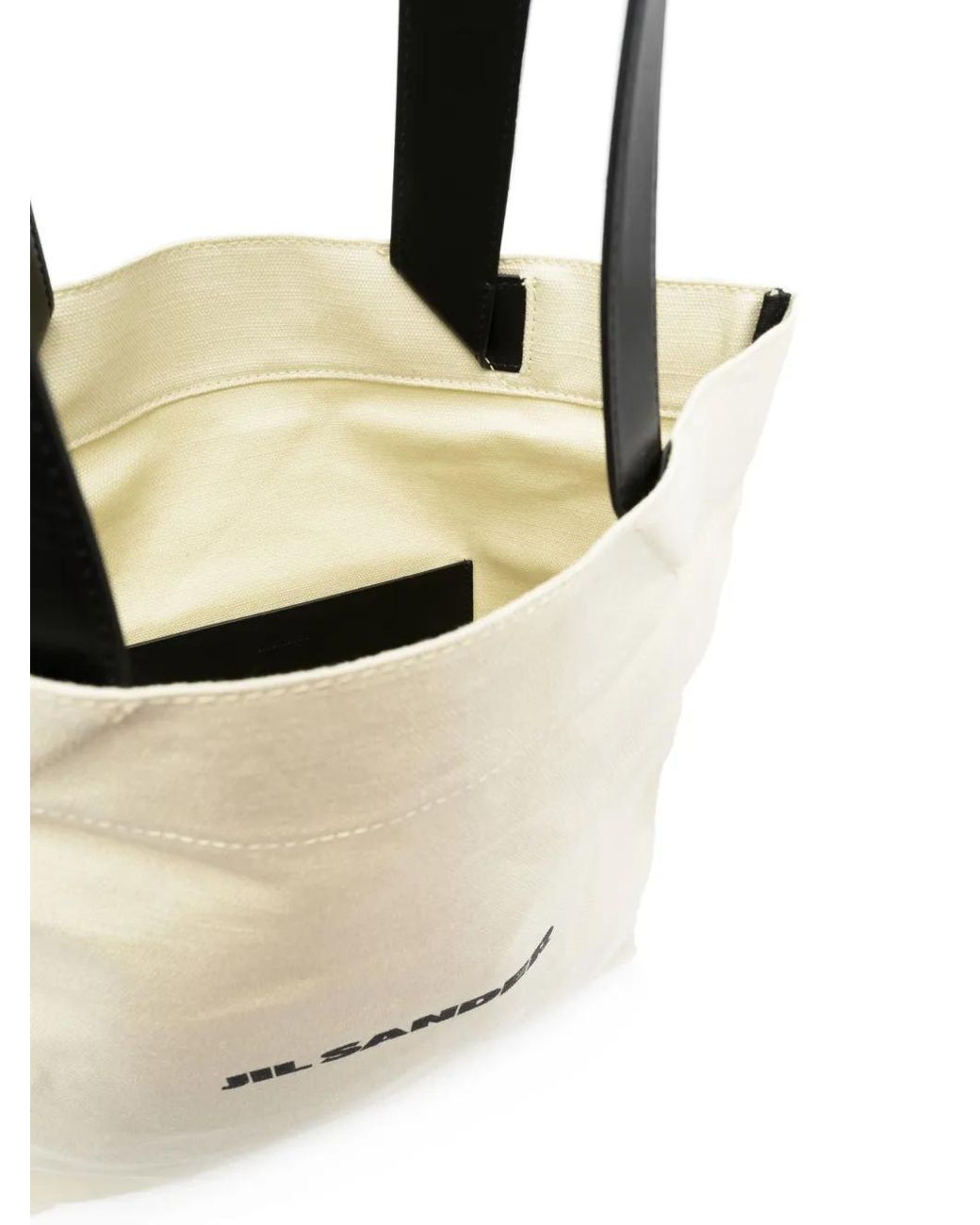 Jil Sander Natural Logo-Print Shopper Tote Bag