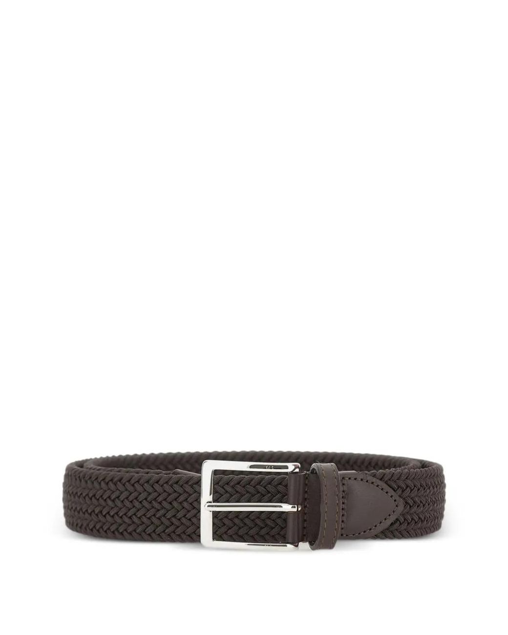 Athison White Braided Belt for men