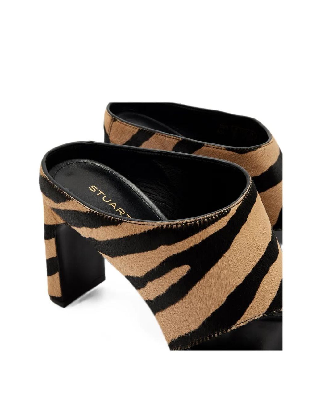 Stuart Weitzman White Tiger-Print Thong Sandals
