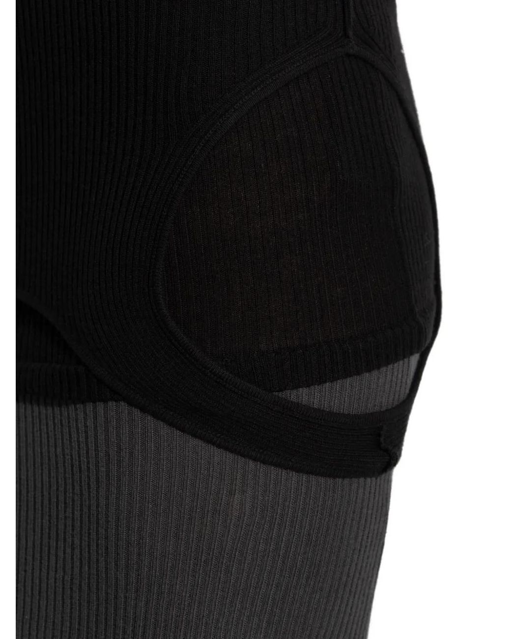 Balenciaga Black Ribbed Layered Dress