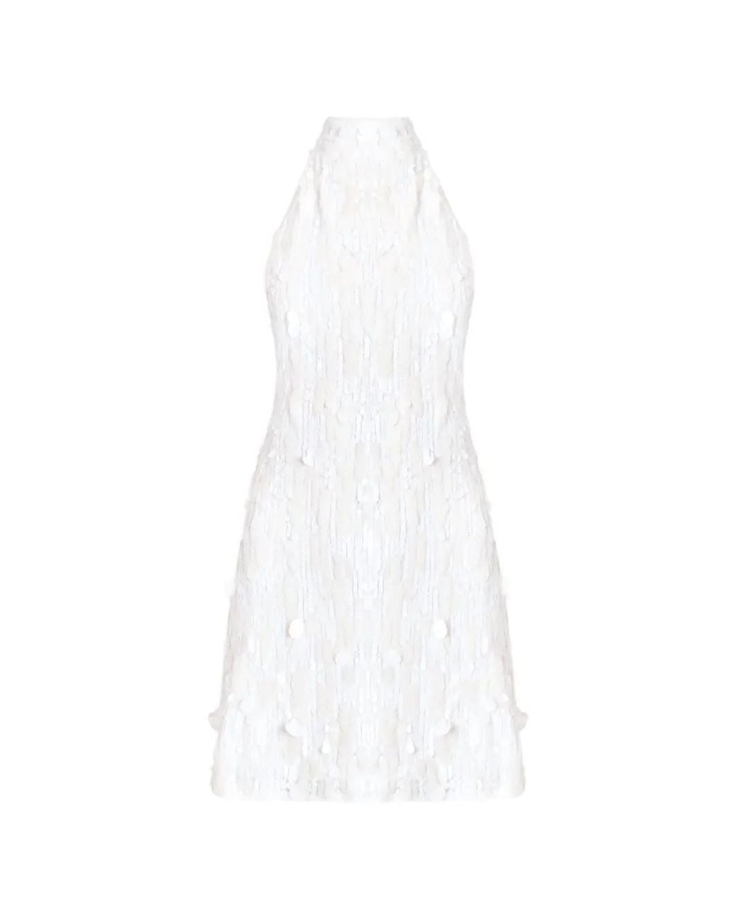 OW Collection White Wynn Halterneck Mini Dress