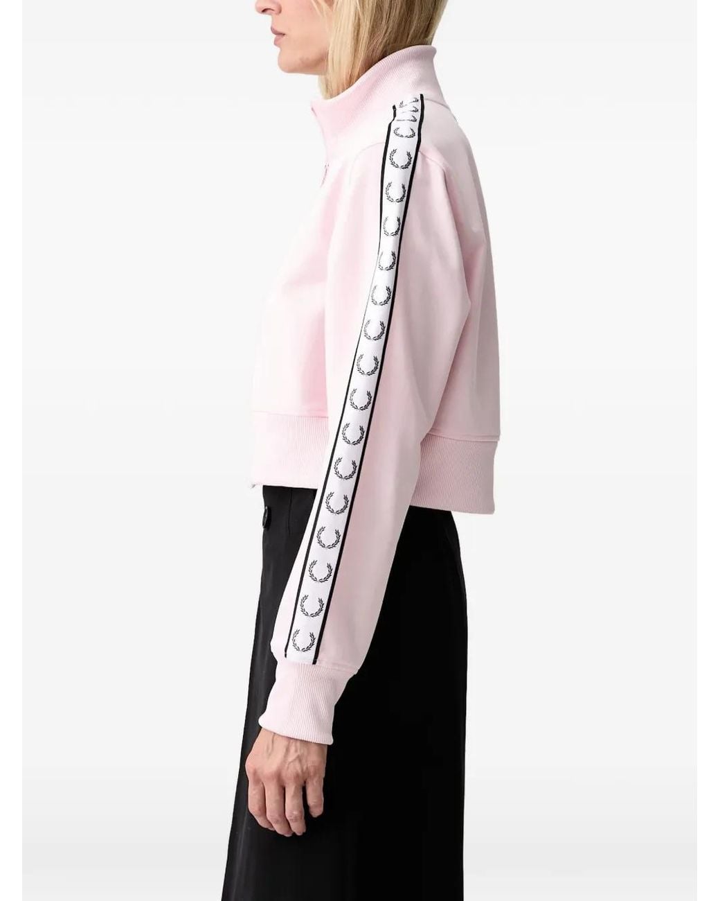 Fred Perry White Logo-Embroidered Zip-Up Sweatshirt