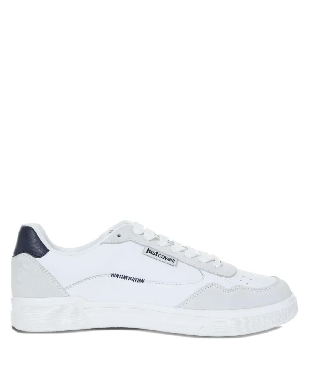 Just Cavalli White Leather Panel Sneakers for men