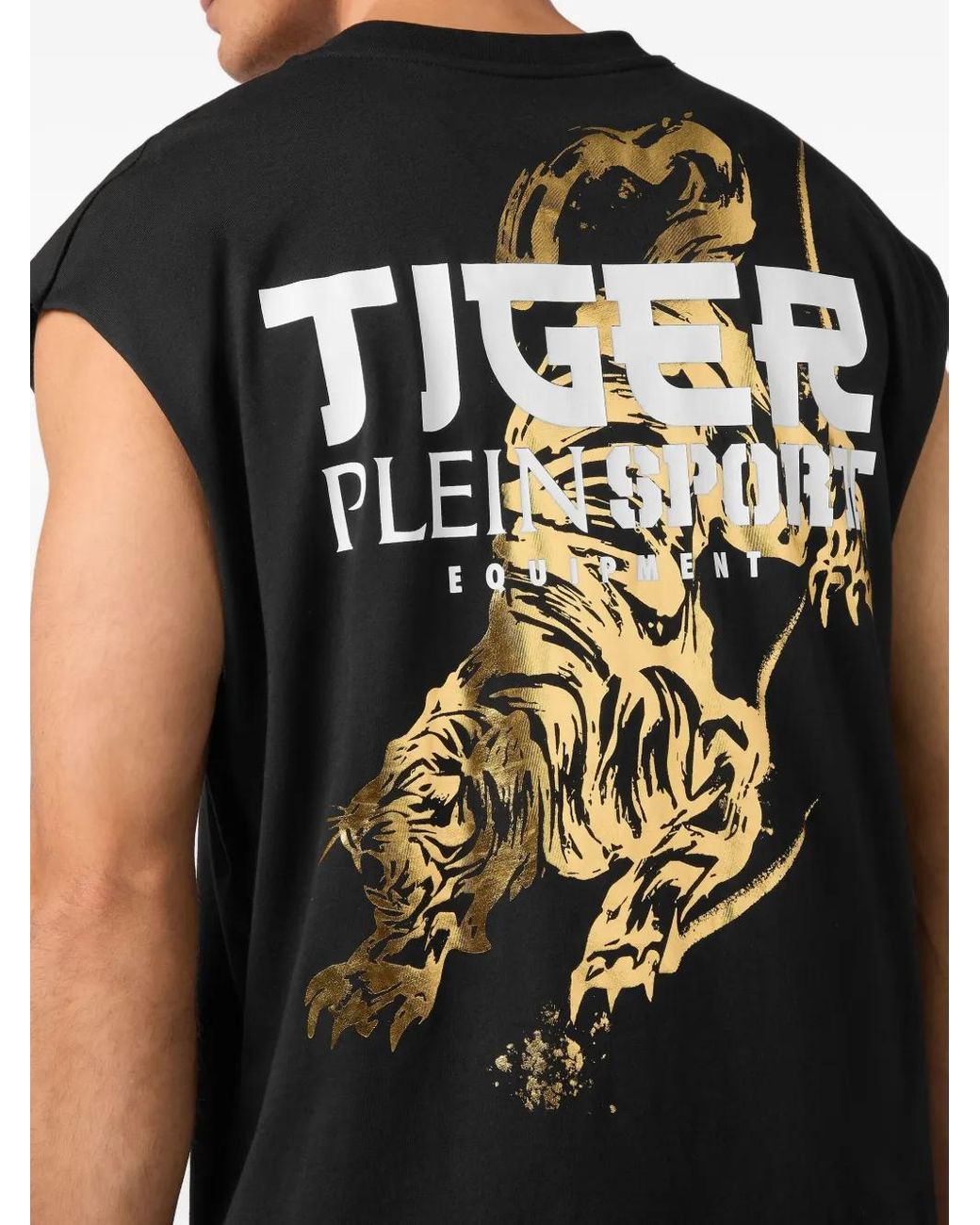 Philipp Plein Black Tiger Tokyo Tank Top for men