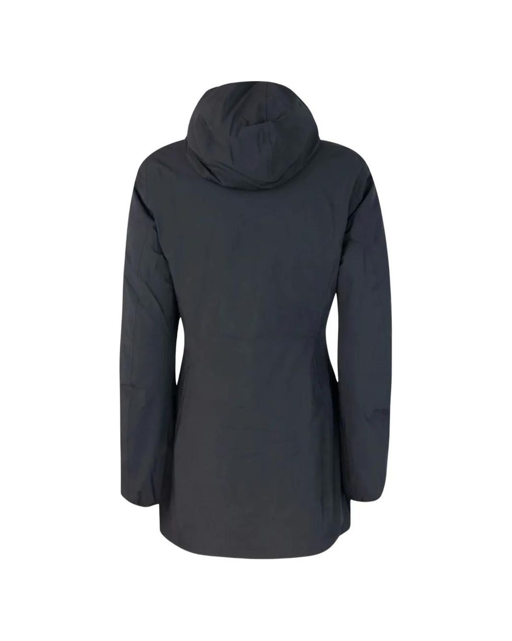 K-Way Blue Hooded Zip-Front Coat