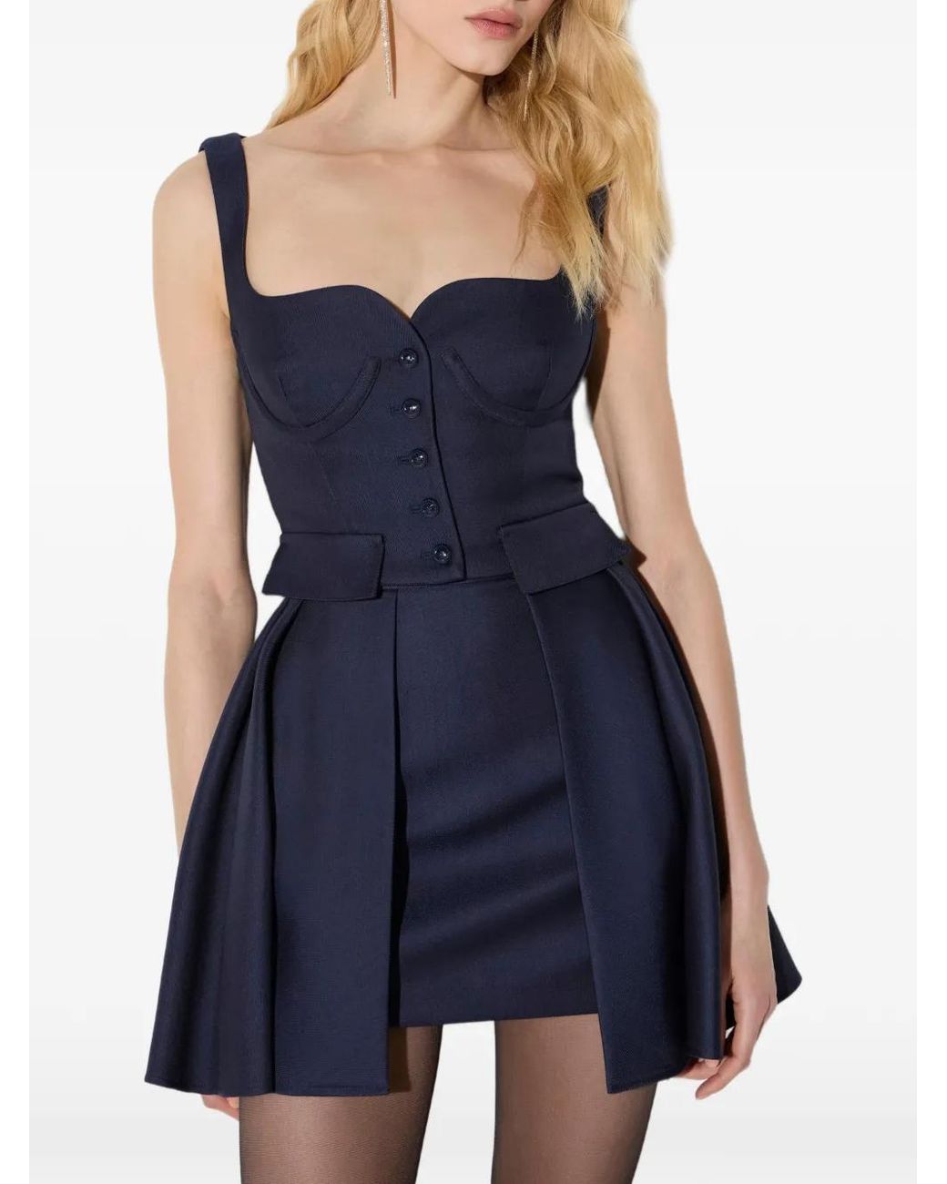 Elisabetta Franchi Blue Cool Wool Top