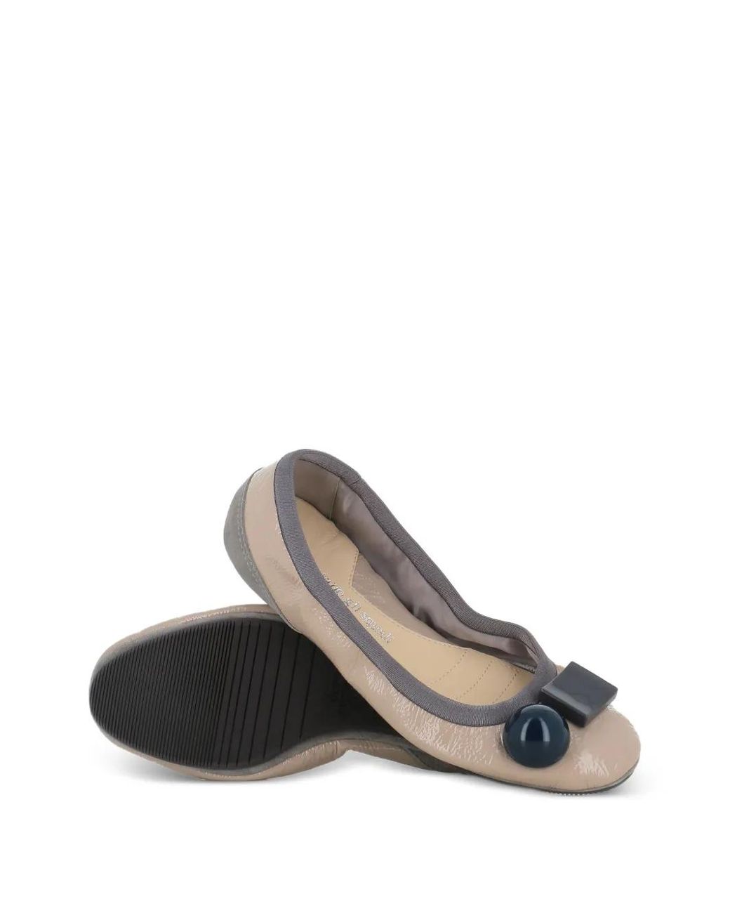 Dove Nuotano Gli Squali White Geometric-Detail Ballet Flats