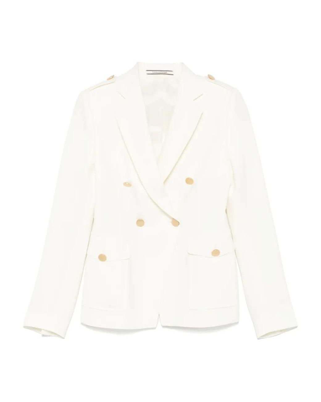 Tagliatore White Wool Double-Breasted Jacket