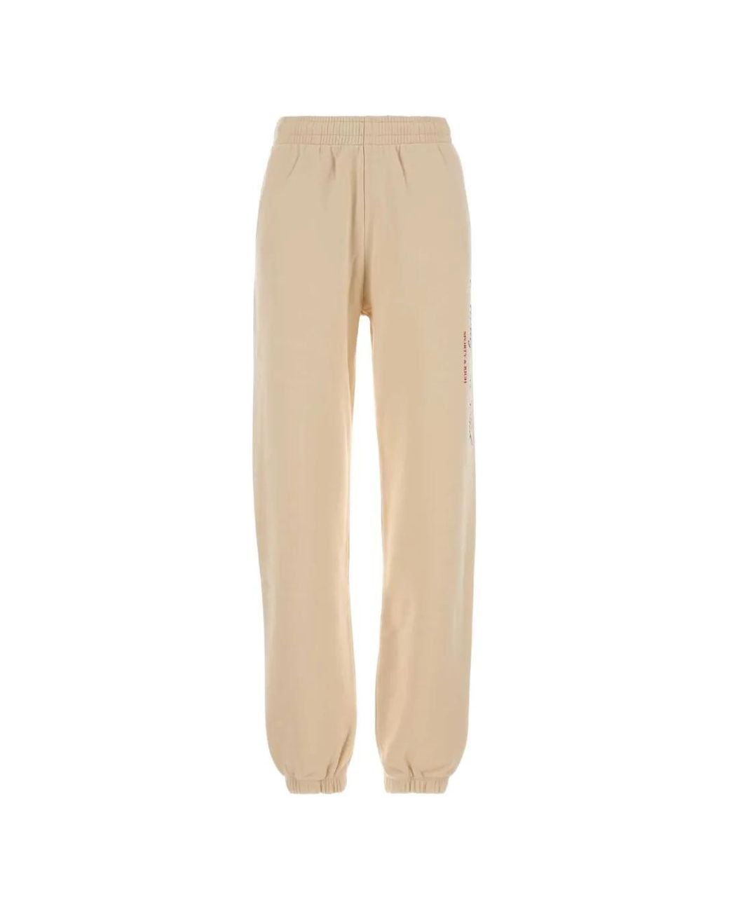 Sporty & Rich Natural Logo-Print Track Pants
