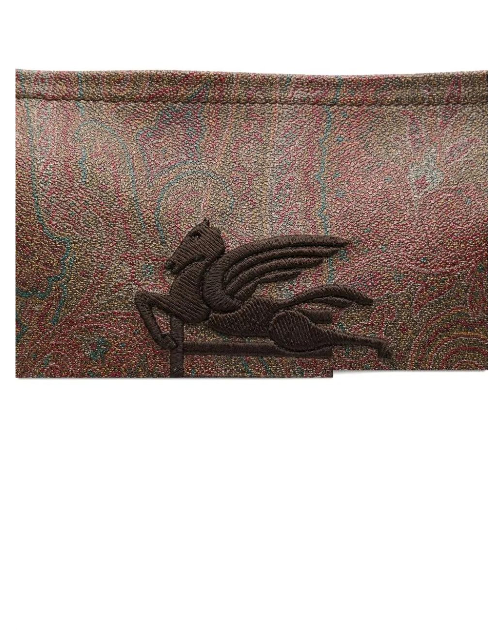 Etro Brown Paisley Print Pouch for men
