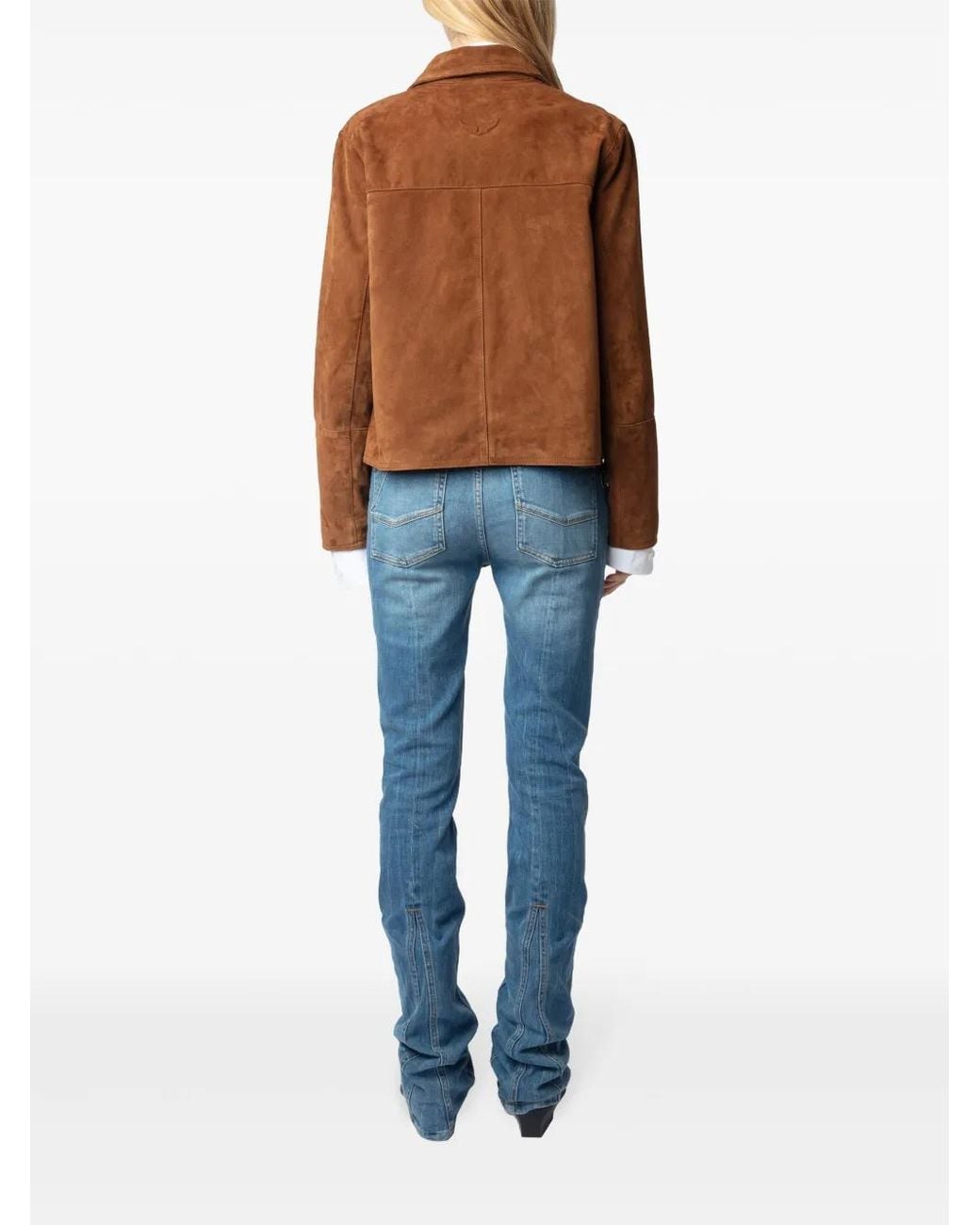 Zadig & Voltaire Brown Lessa Jacket 100% Suede Leather