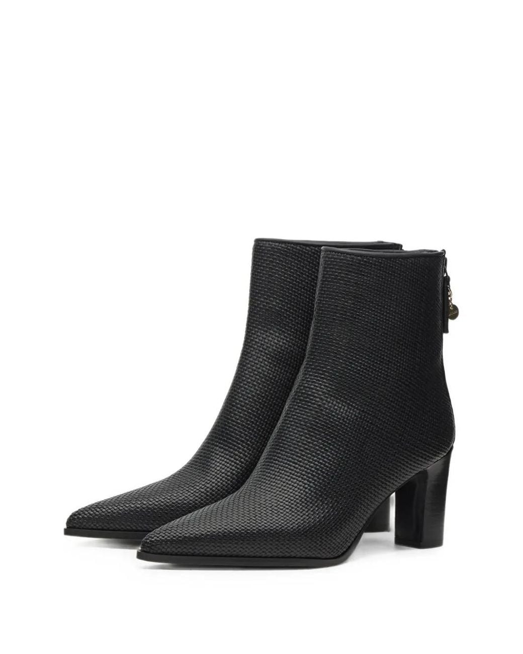 Lottusse Black Cort Leather Ankle Boots