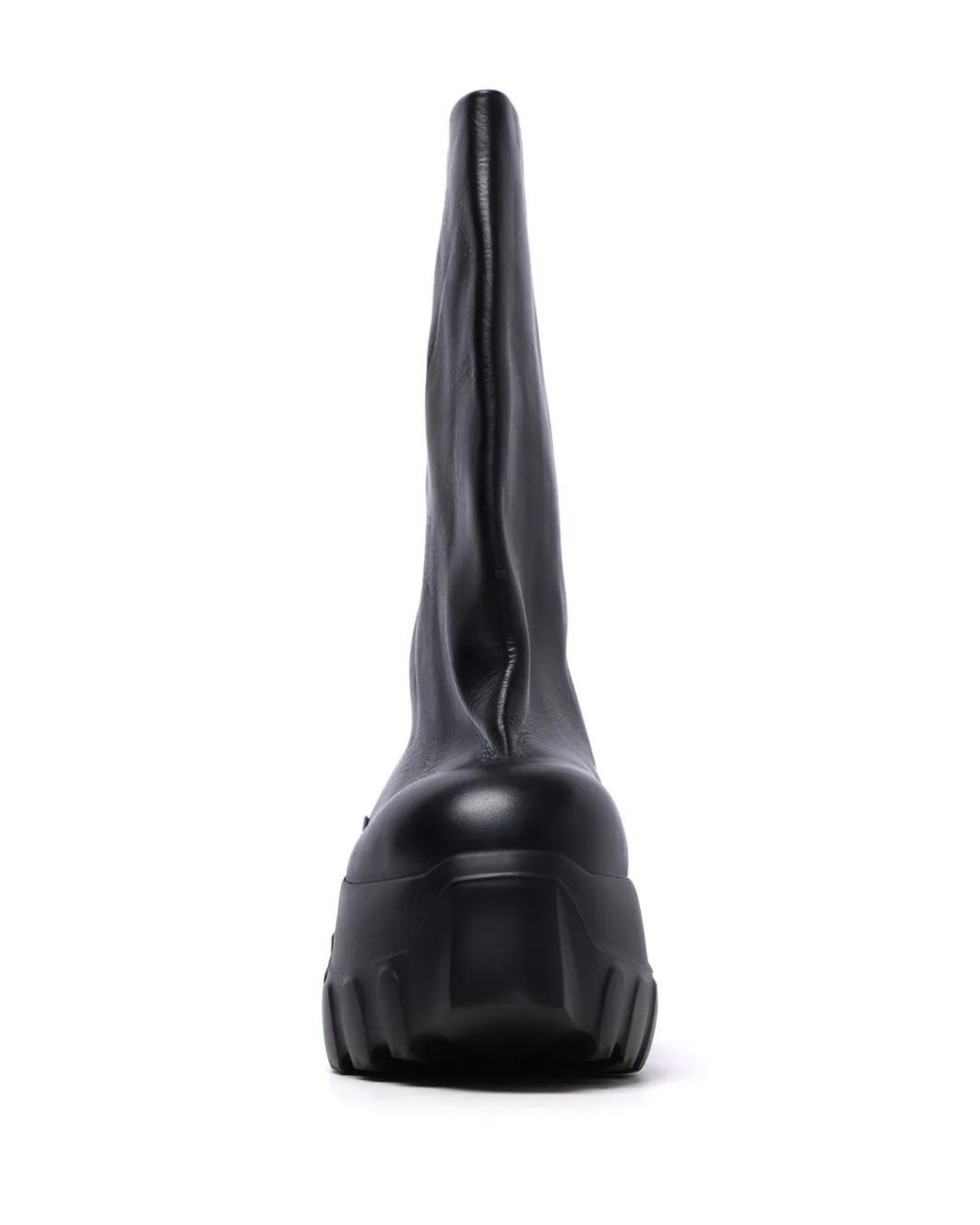 Rick Owens Black Mid-Calf Leather Boots for men