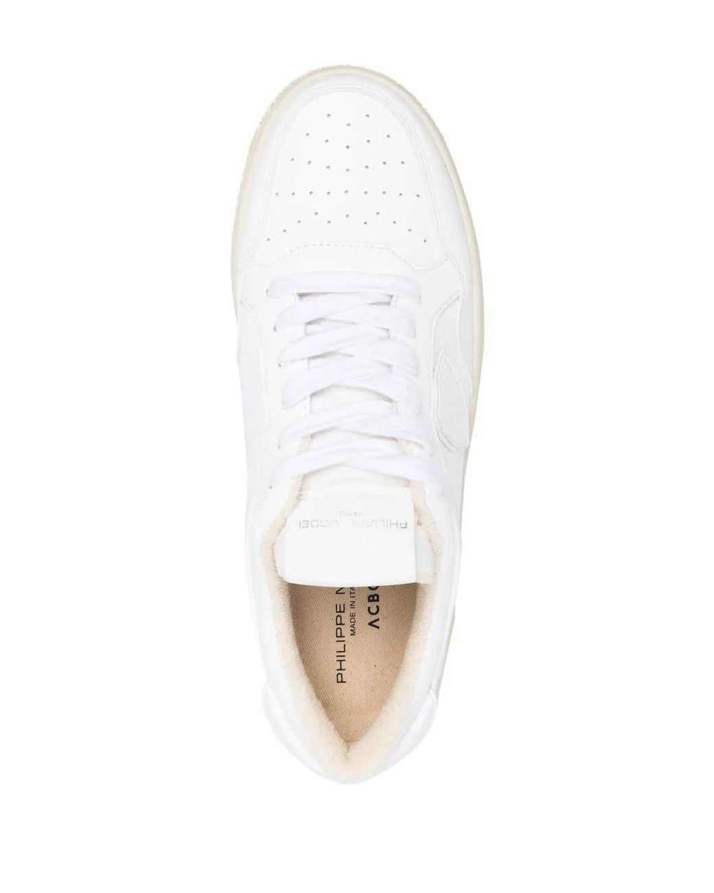 Philippe Model White Lyon Lace-Up Sneakers