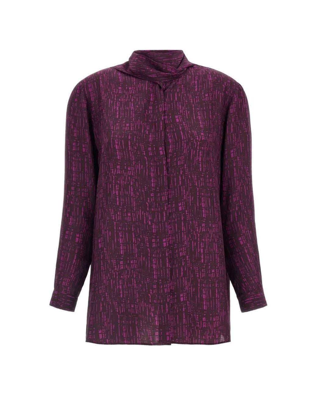 Gianluca Capannolo Purple Katherine Abstract-Print Silk Shirt