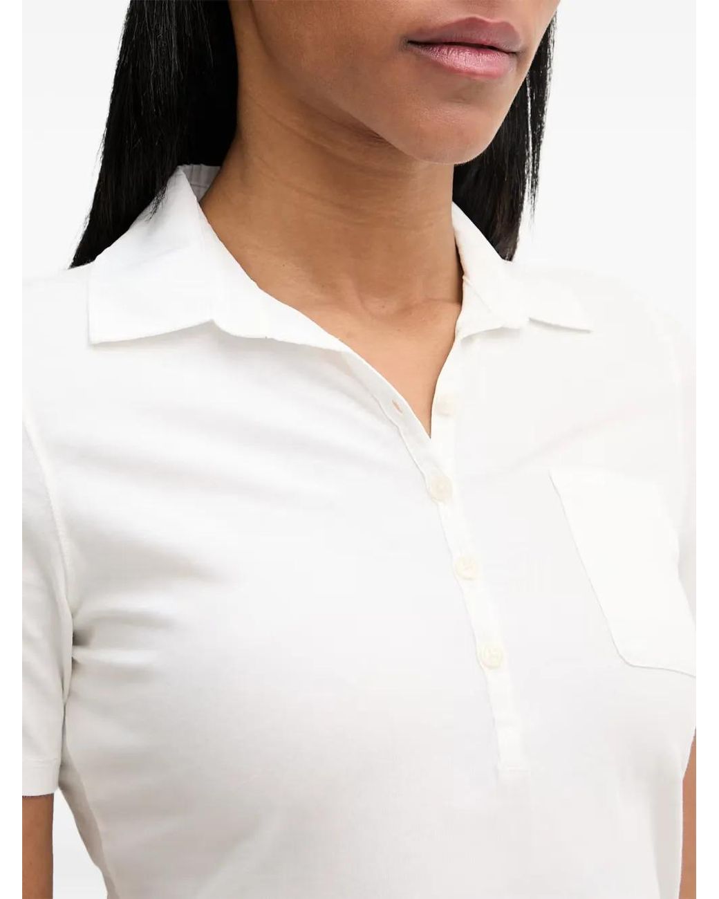 Marc O' Polo White Chest-Pocket Polo Shirt