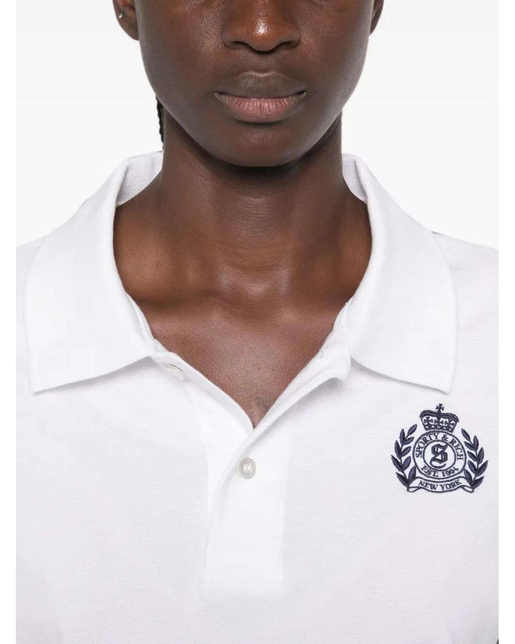 Sporty & Rich White Polo À Manches Courtes