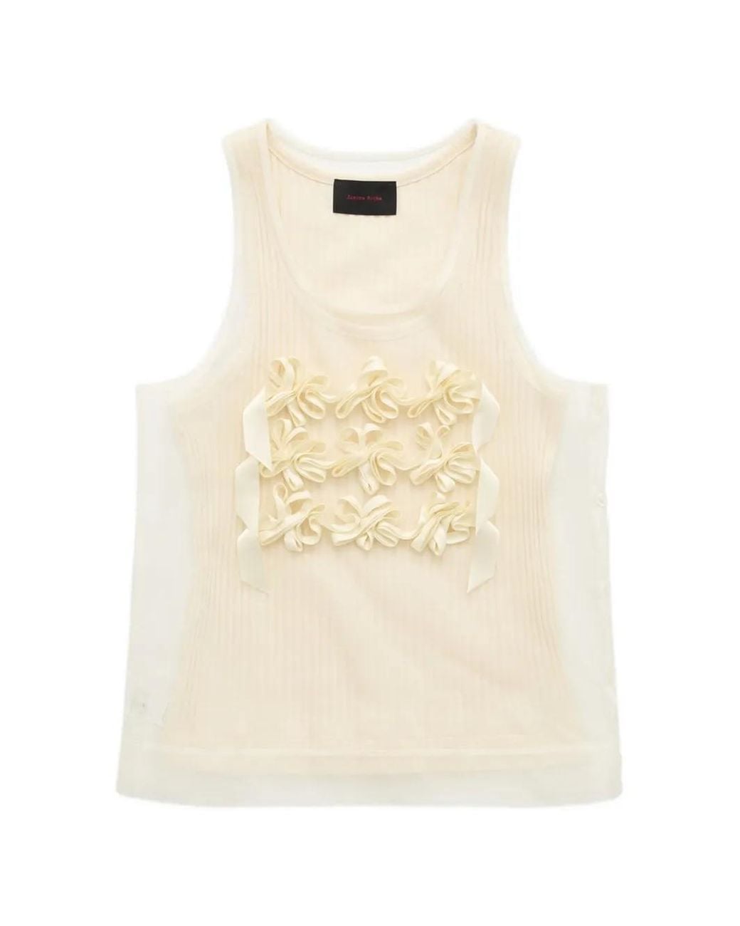 Simone Rocha Geribbelde Top Met Strik in het Natural voor heren
