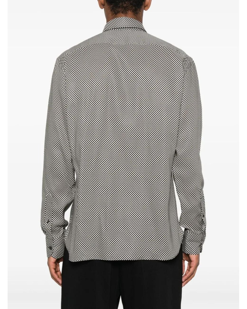 Tom Ford Gray Polka Dot-Pattern Shirt for men