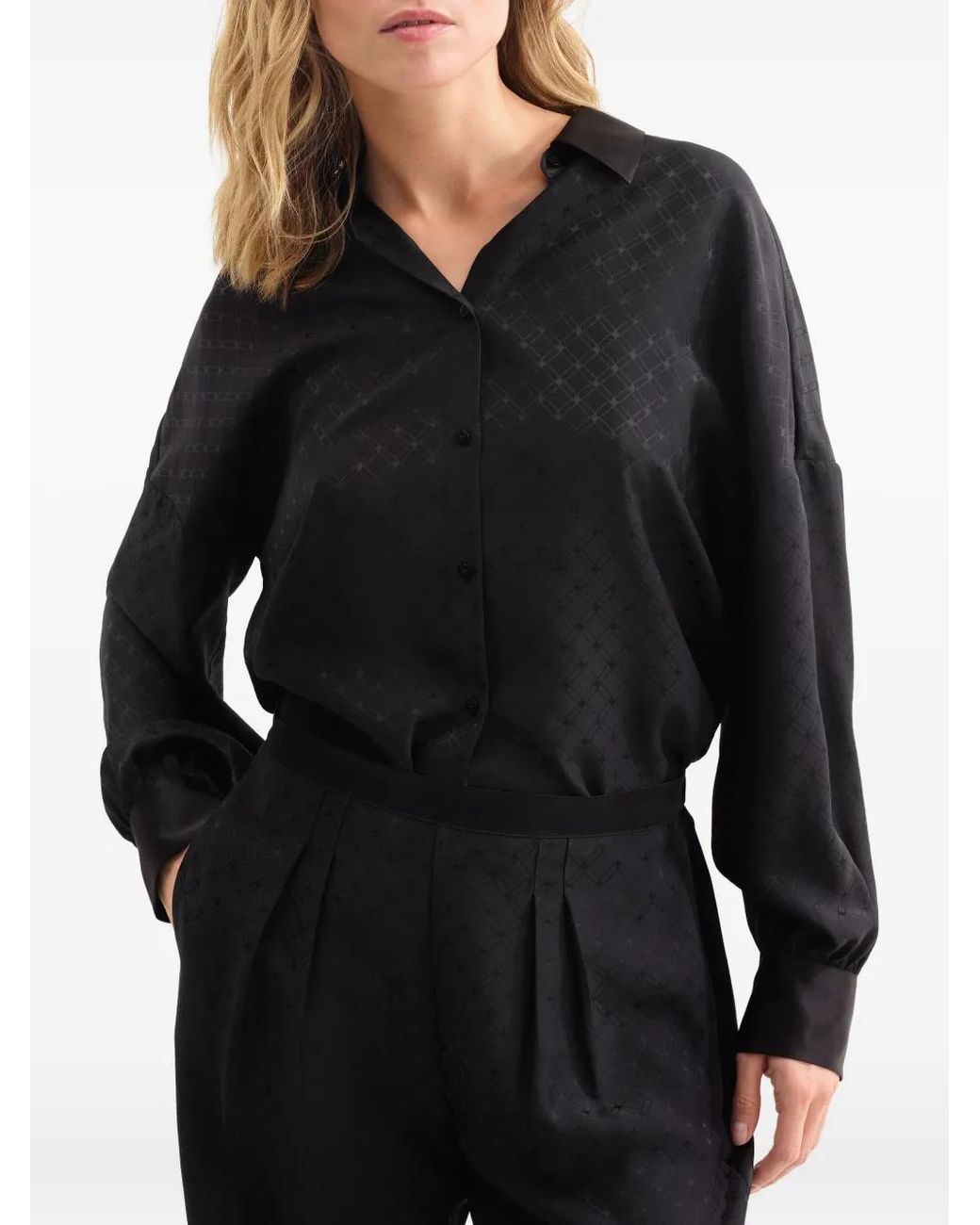 Eres Black Splendeur Geometric-Pattern Trousers