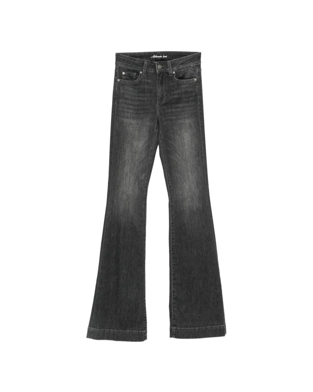Liu Jo Gray Flare Jeans With Rhinestones