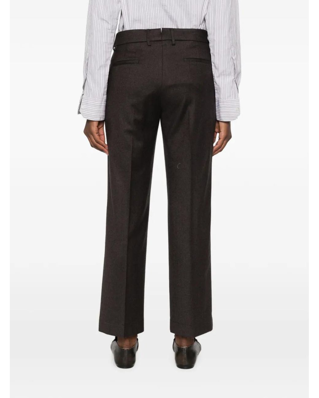 Berwich Black Pressed-Crease Belt-Loop Trousers