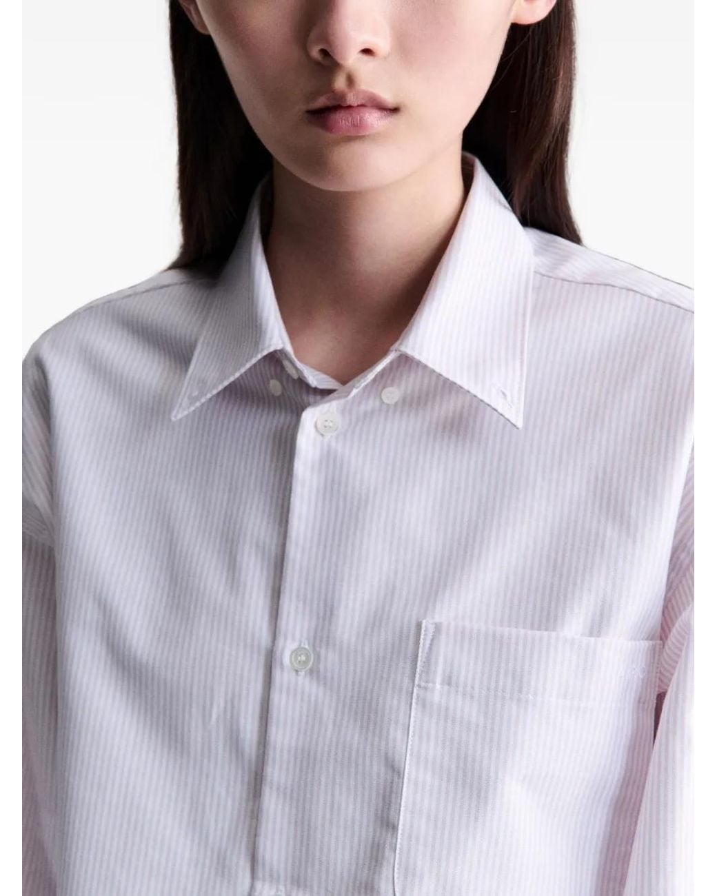 A.P.C. White Striped Button-Down Shirt