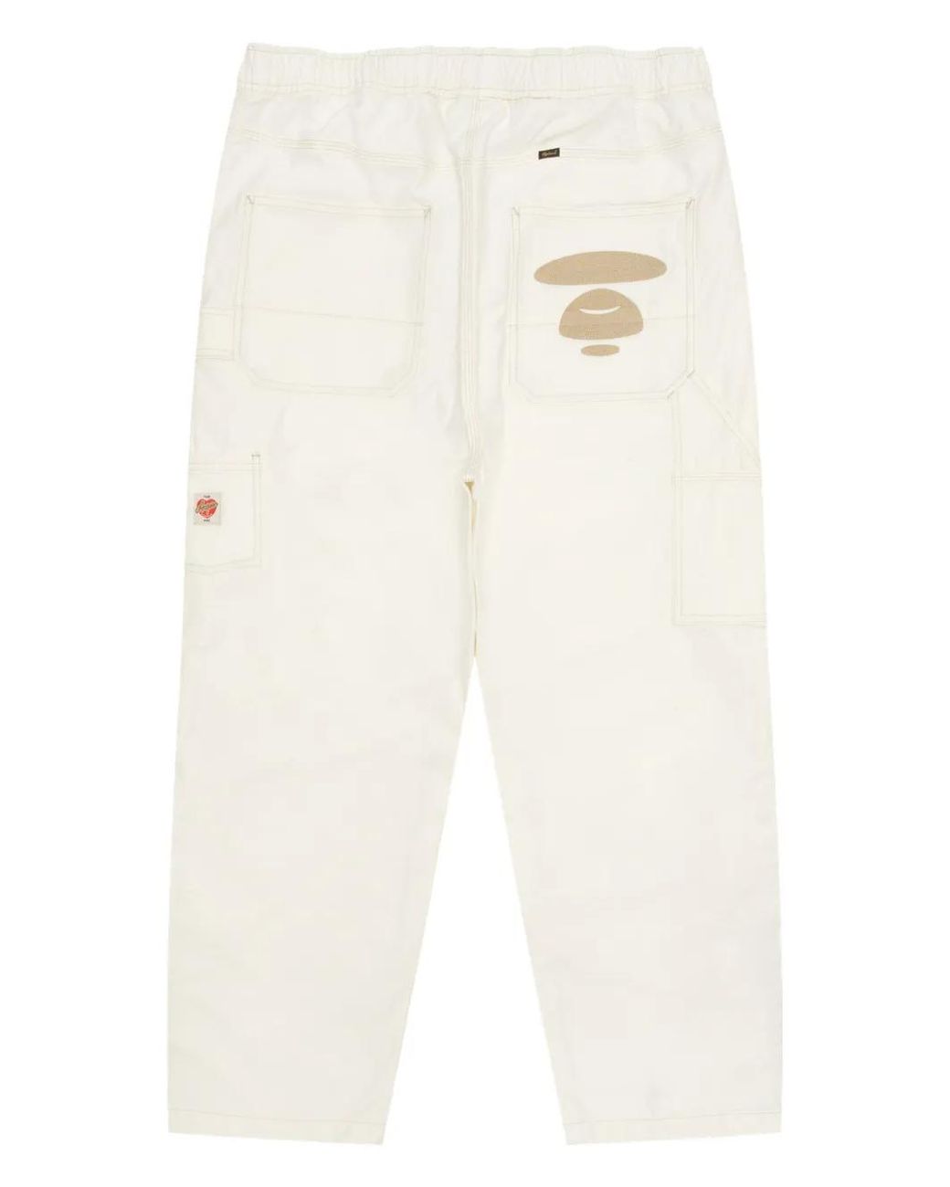 Aape By A Bathing Ape Natural Logo-Patch Trousers for men