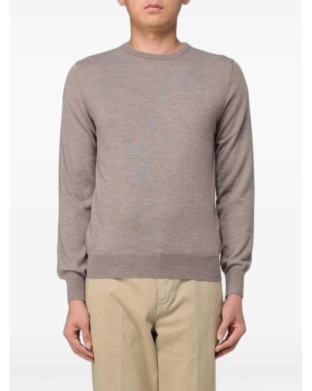 XC Gray Crew-Neck Merino Sweater for men