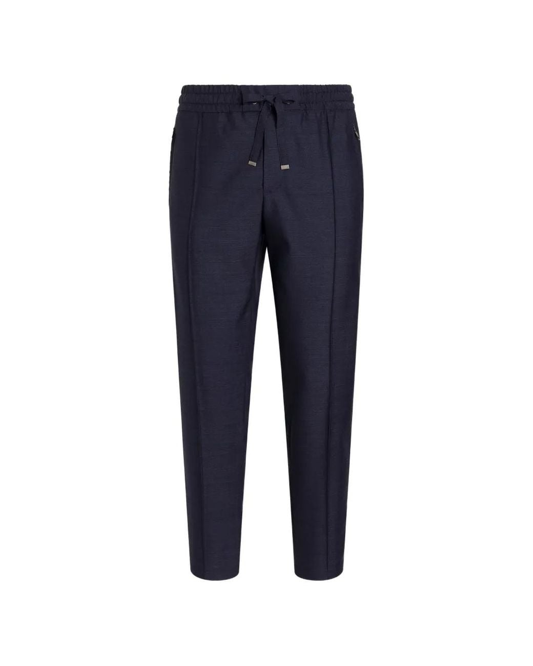 Dolce & Gabbana Blue Virgin-Wool Jogging Trousers for men