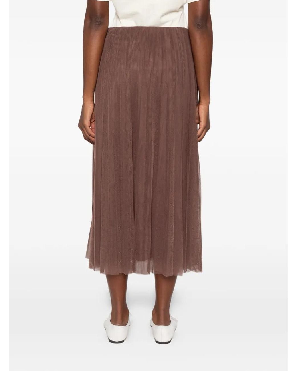 Betty Barclay Brown Pleated Mesh Midi Skirt