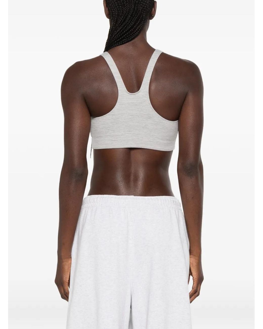 Sporty & Rich White Logo-Print Racerback Sports Bra